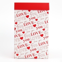 Коробка подарочная складная с 3D эффектом, упаковка, &laquo;Love you&raquo;, 18 х 14 х 23 см