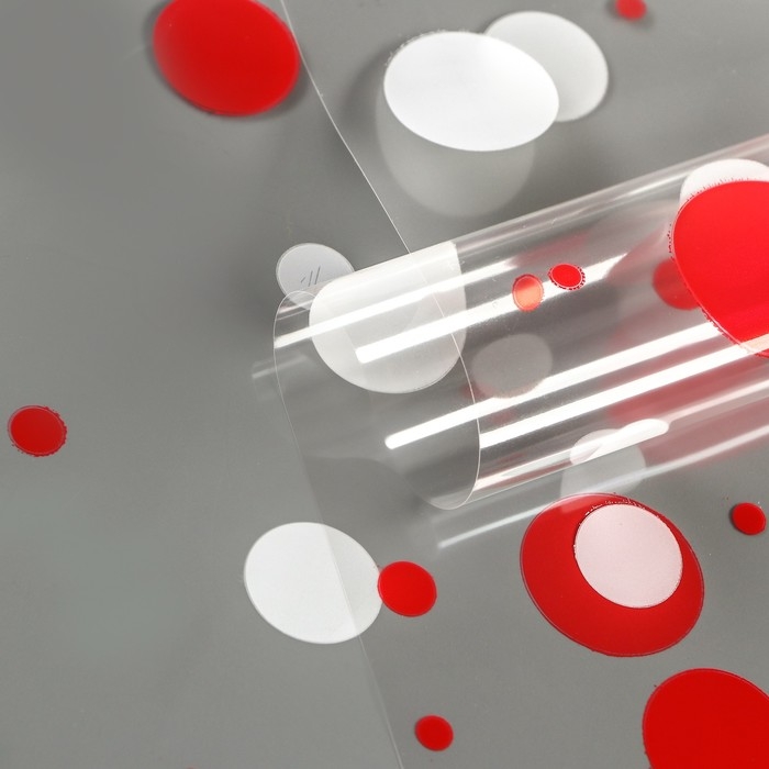 Пленка для цветов Пленка для цветов "Конфетти" красный+белый 0,7 х 8.2 м, 40мкм