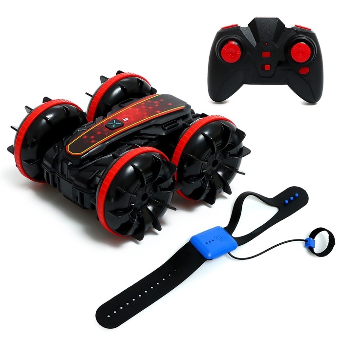 Машина-перевёртыш &laquo;Амфибия&raquo;, работает от аккумулятора, управление жестами, плавает, цвет красный