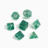 Набор кубиков для D&D (Dungeons and Dragons, ДнД) "Время игры", серия: D&D, 7 шт, бирюзовые Набор кубиков для D&D (Dungeons and Dragons, ДнД) "Время игры", серия: D&D, 7 шт, бирюзовые