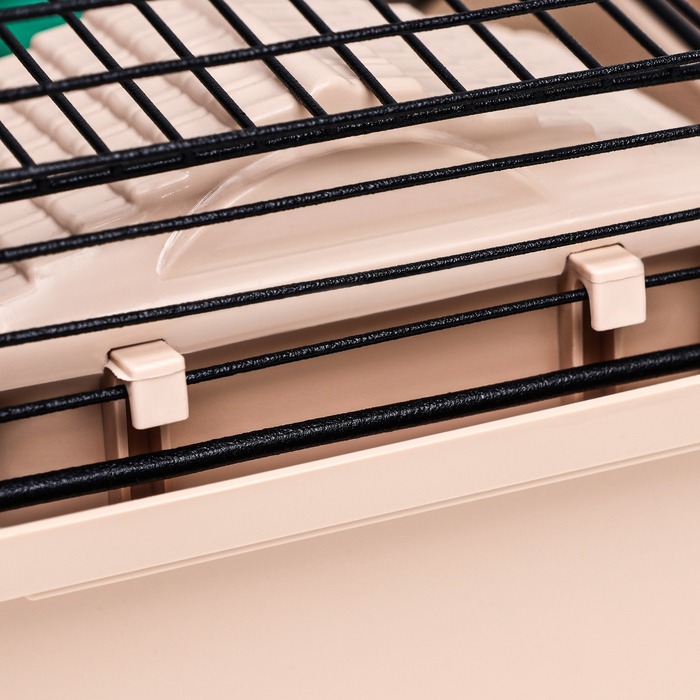 Клетка-мини для грызунов "Пижон" №2, укомплектованная, 27 х 15 х 16 см, бежевая