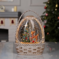 Фигура светодиодная &laquo;Зимние искорки&raquo;, 20.3х15х9 см, музыка, батарейки ААх3 (не в комплекте), USB, свечение тёплое белое