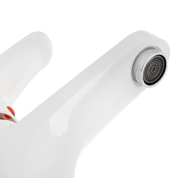 Смеситель для раковины ZEIN Z3655, однорычажный, высота излива 9 см, ABS-пластик, белый Смеситель для раковины ZEIN Z3655, однорычажный, высота излива 9 см, ABS-пластик, белый