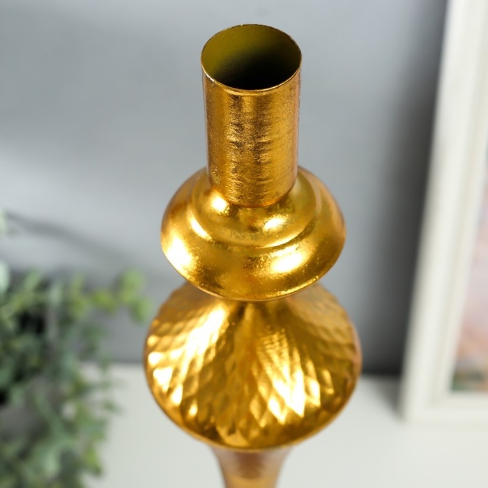 Подсвечник металл на 1 свечу "Рафаэль" состаренная бронза 12х12х63,5 см