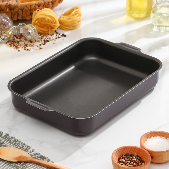 Противень Доляна Promo, 23×30 см, антипригарное покрытие, цвет бордовый Противень Доляна Promo, 23×30 см, антипригарное покрытие, цвет бордовый