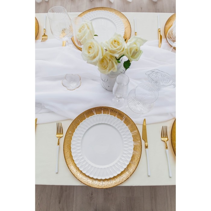 Тарелка - блюдо подстановочное Magistro &laquo;Бурлеск&raquo;, d=33 см, цвет золотой