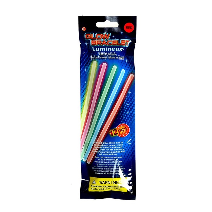 Неоновая палочка «Браслет», набор 12 шт., цвета МИКС Неоновая палочка «Браслет», набор 12 шт., цвета МИКС