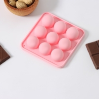 Форма для льда Доляна &laquo;Шары&raquo;, 10,5&times;10,5&times;2 см, 9 ячеек (d=1,9 см), цвет розовый