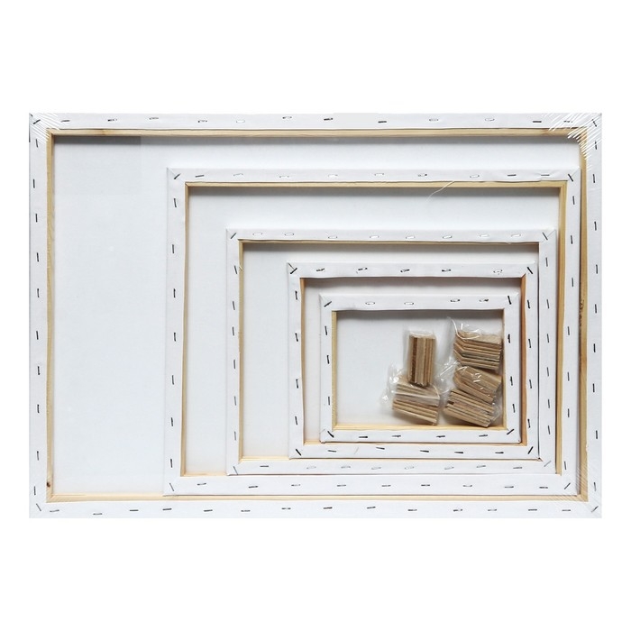 Холсты на подрамнике 5 штук 18х24см,24х30см,30х40см,40х50см,50х70 см, хлопок 100%, мелкозернистый,380 г/м2 Холсты на подрамнике 5 штук 18х24см,24х30см,30х40см,40х50см,50х70 см, хлопок 100%, мелкозернистый,380 г/м2