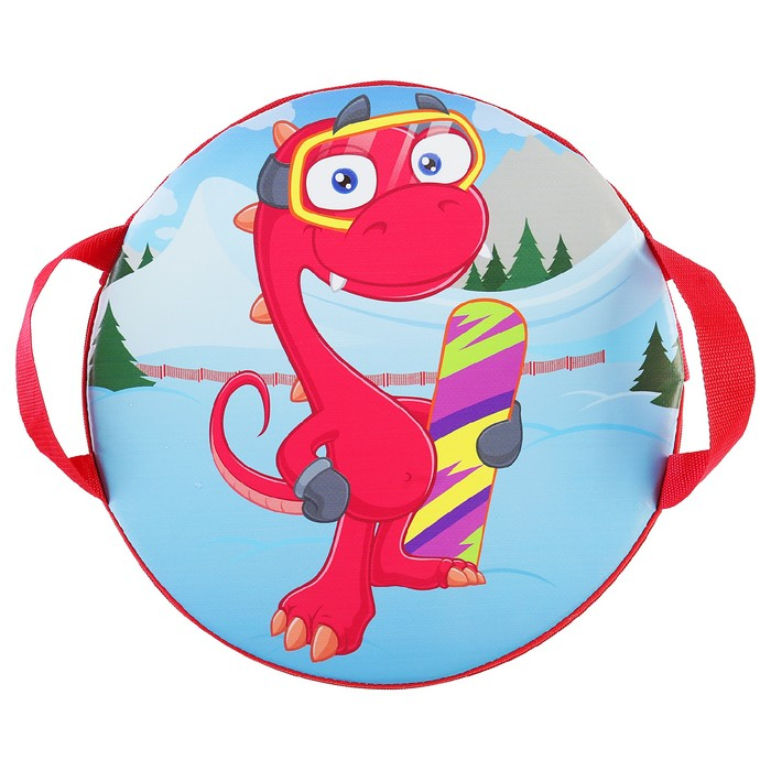 Санки-ледянки №74 «Дракончик со сноубордом», d=35 см Санки-ледянки №74 «Дракончик со сноубордом», d=35 см