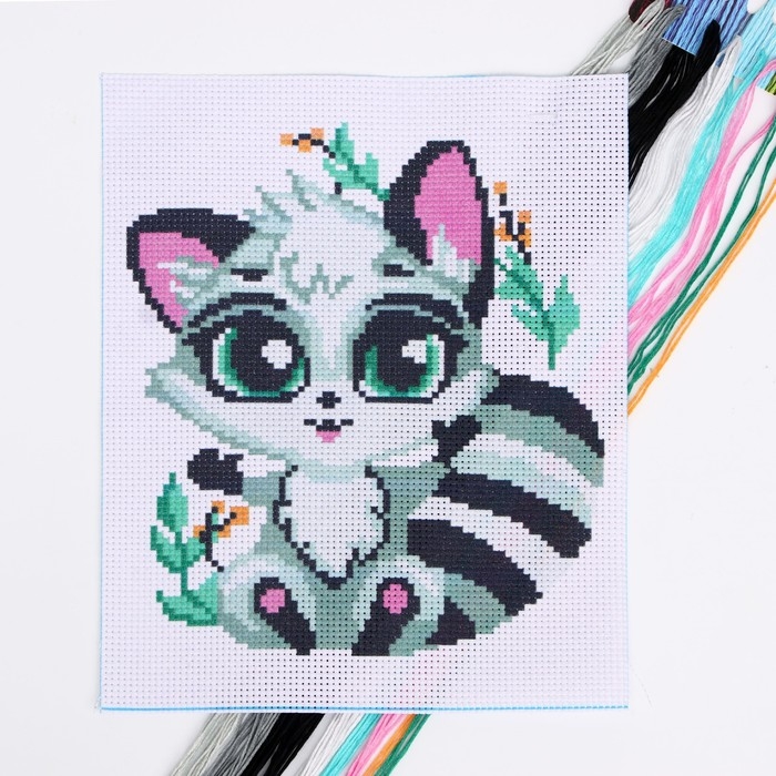 Вышивка крестиком для детей &laquo;Енотик&raquo;, набор для творчества, 25 х 20 см