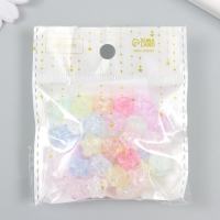 Бусины для творчества пластик "Звёздочки битое стекло" набор 20 гр 1,1х1х1 см