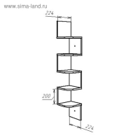 Полка угловая навесная Лофт, 224х224х1280, Белый Полка угловая навесная Лофт, 224х224х1280, Белый