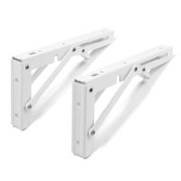 Кронштейн складной для столов и полок ТУНДРА, 2 шт., длина 200 мм, сталь, цвет белый Кронштейн складной для столов и полок ТУНДРА, 2 шт., длина 200 мм, сталь, цвет белый