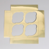 Коробка для капкейков, кондитерская упаковка с окном, 4 ячейки «Шампань», 16 х 16 х 10 см Коробка для капкейков, кондитерская упаковка с окном, 4 ячейки «Шампань», 16 х 16 х 10 см