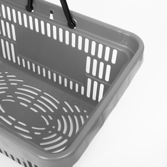 Корзина покупательская пластиковая 20 л, цвет серый