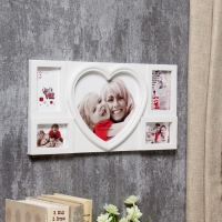 Фоторамка пластик на 5 фото 5х7, 6х9, 13х18 см "Большое сердце" белая 18х35 см Фоторамка пластик на 5 фото 5х7, 6х9, 13х18 см "Большое сердце" белая 18х35 см