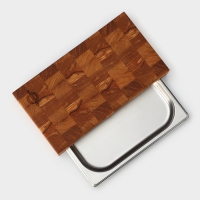 Доска разделочная Magistro, дуб, с металлической гастроёмкостью, 30,5×16,5×5 см, в крафтовой коробке Доска разделочная Magistro, дуб, с металлической гастроёмкостью, 30,5×16,5×5 см, в крафтовой коробке