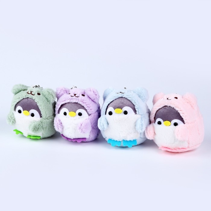 Мягкая игрушка «Пингвин» на брелоке, 10 см, цвет МИКС Мягкая игрушка «Пингвин» на брелоке, 10 см, цвет МИКС