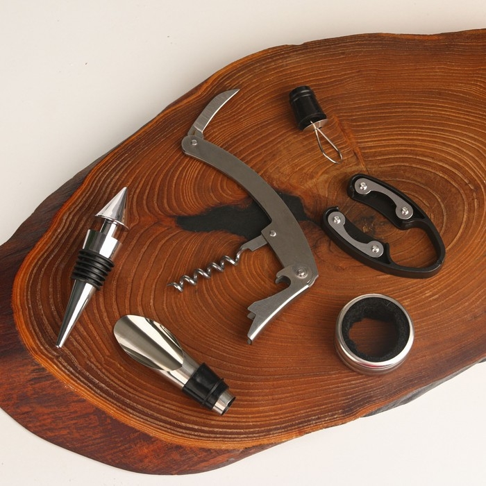 Винный набор: штопор, аэратор и каплеулавливатель для бутылки вина ««Для истинных ценителей». Винный набор: штопор, аэратор и каплеулавливатель для бутылки вина ««Для истинных ценителей».