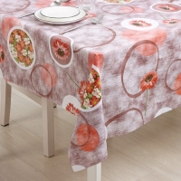 Клеёнка на стол Доляна &laquo;Цветы&raquo;, на нетканой основе, ширина 137 см, толщина 0,2 мм, рулон 20 м