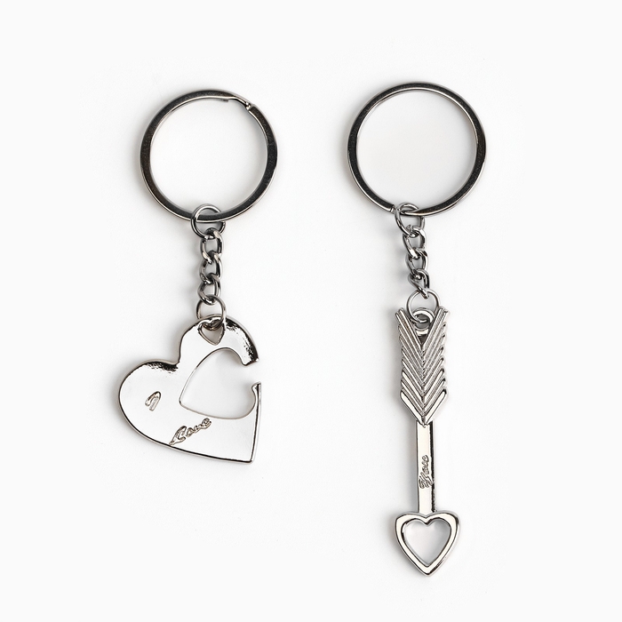 Брелок для ключей парный, &laquo;Беру твое сердечко в заложники&raquo;, металл, 9 х 14 см