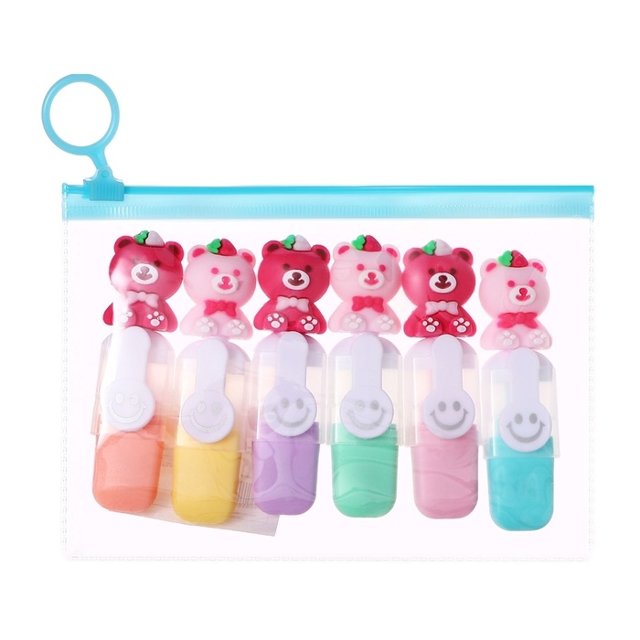 Набор маркеров текстовыделителей 6 штук 6 цветов, в пенале на молнии Мишки Набор маркеров текстовыделителей 6 штук 6 цветов, в пенале на молнии Мишки