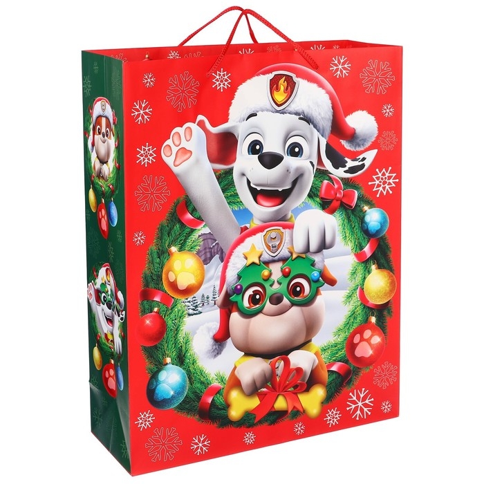 Пакет подарочный на новый год, 31х40х11.5 см, упаковка, Щенячий патруль