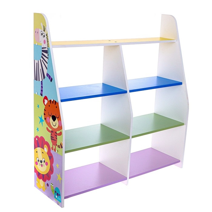 Стеллаж с сужением &laquo;Добрые зверята&raquo;, три полки, МИКС