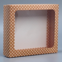 Коробка подарочная, упаковка, &laquo;Горошек&raquo; , 23.5 х 20.5 х 5.5 см