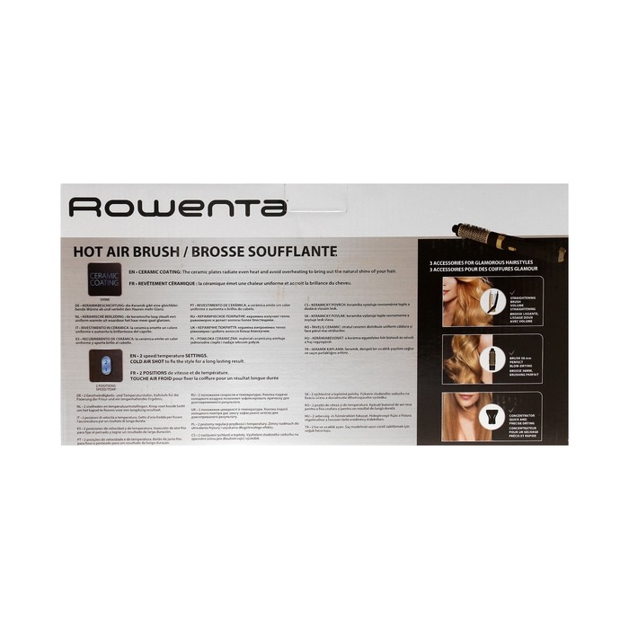 Фен-щетка Rowenta Magic Nature CF7826F0, 1200Вт, 2 скорости, 2 режима, чёрно-золотистый Фен-щетка Rowenta Magic Nature CF7826F0, 1200Вт, 2 скорости, 2 режима, чёрно-золотистый