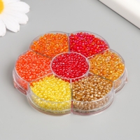 Бисер стекло 12/0 в цветке "Палитра красного" перелив. перламутр 7 цветов х 8 гр 8,2х8,2х2 см 990 Бисер стекло 12/0 в цветке "Палитра красного" перелив. перламутр 7 цветов х 8 гр 8,2х8,2х2 см 990