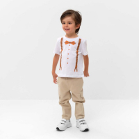 Футболка детская KAFTAN "Подтяжки", белый, рост 86-92 (28) Футболка детская KAFTAN "Подтяжки", белый, рост 86-92 (28)