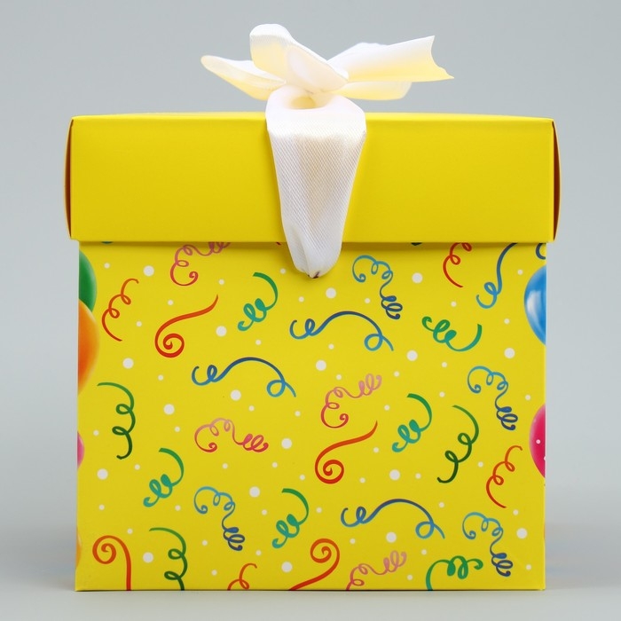 Коробка подарочная складная, упаковка, &laquo;С днем рождения&raquo;, 15 х 15 х 15 см