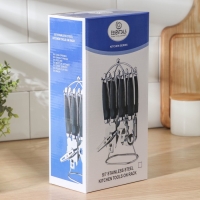 Набор кухонных инструментов «Реми», 6 предметов, на подставке, цвет чёрный Набор кухонных инструментов «Реми», 6 предметов, на подставке, цвет чёрный