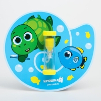 Песочные часы детские для чистки зубов на присоске &laquo;Черепашка&raquo;, 3 минуты
