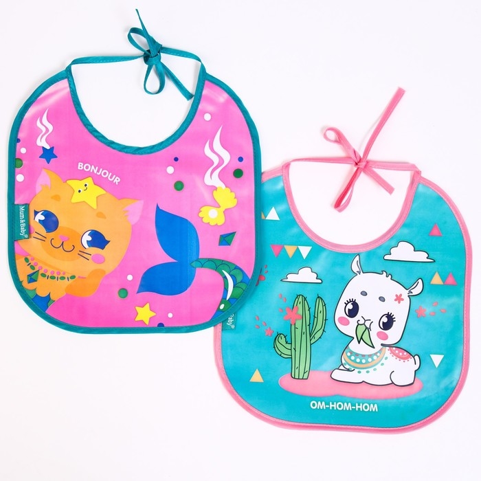 Нагрудник для кормления &laquo;ТРЕНД. Лапочки&raquo; непромокаемый на завязках, МИКС