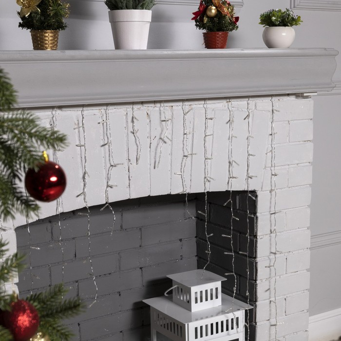 Гирлянда &laquo;Бахрома-арка&raquo; 1 &times; 1 м, IP20, прозрачная нить, 126 LED, свечение тёплое белое, 8 режимов, 220 В