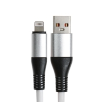 Кабель Lightning - USB, 5 A, оплётка TPE, утолщенный, 1 метр, белый Кабель Lightning - USB, 5 A, оплётка TPE, утолщенный, 1 метр, белый