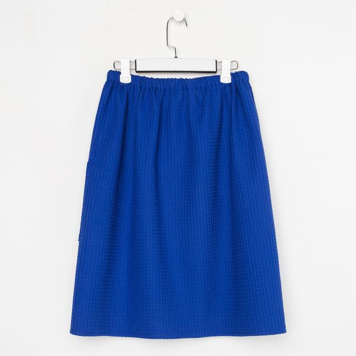 Полотенце банное Этель &laquo;Килт&raquo; с карманом 60*140 см. цв. ярко-синий, 100% хл, вафля 240 г/м2