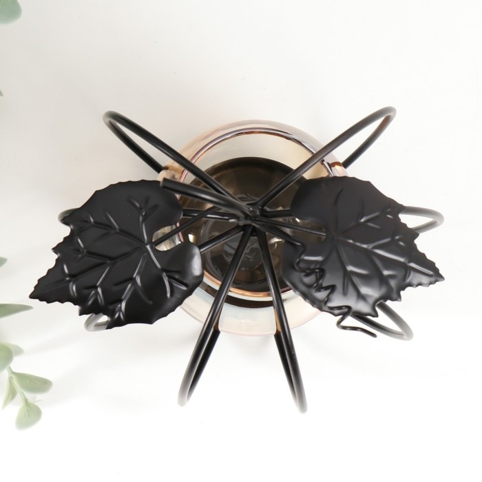 Подсвечник металл, стекло на 1 свечу Подсвечник металл, стекло на 1 свечу "Яблочко" d-4 см 11х9х12 см