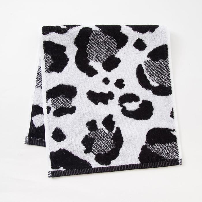 Полотенце махровое Этель ЧБ &laquo;Снежный барс&raquo;, пестроткань, 30х60 см