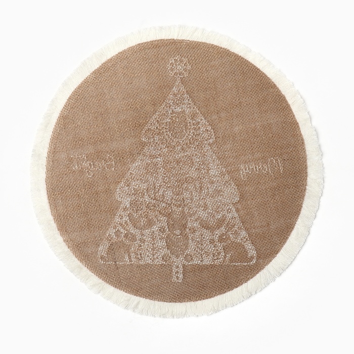 Новый год. Салфетка &laquo;Merry bright&raquo; цв.белый, 37*37 см