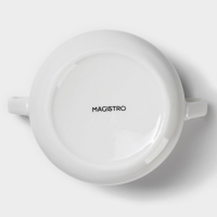 Бульонница фарфоровая Magistro &laquo;Бланш&raquo;, 2 предмета: бульонница 450 мл, блюдце d=15,7 см, цвет белый