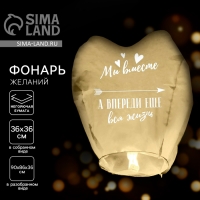 Небесный фонарик &laquo;Мы вместе&raquo;, сердце, цвета МИКС