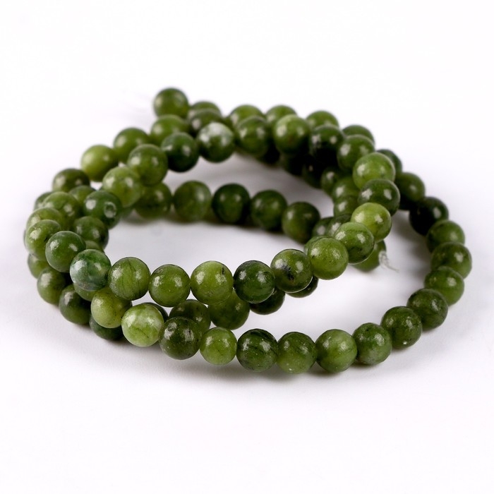 Бусины из натурального камня &laquo;Зелёный нефрит&raquo; набор 90 шт., размер 1 шт. &mdash; 4 мм