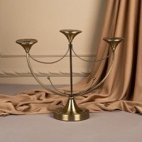 Подсвечник металл &laquo;Герцог&raquo;, на 3 свечи, 44 х 14 х 24 см