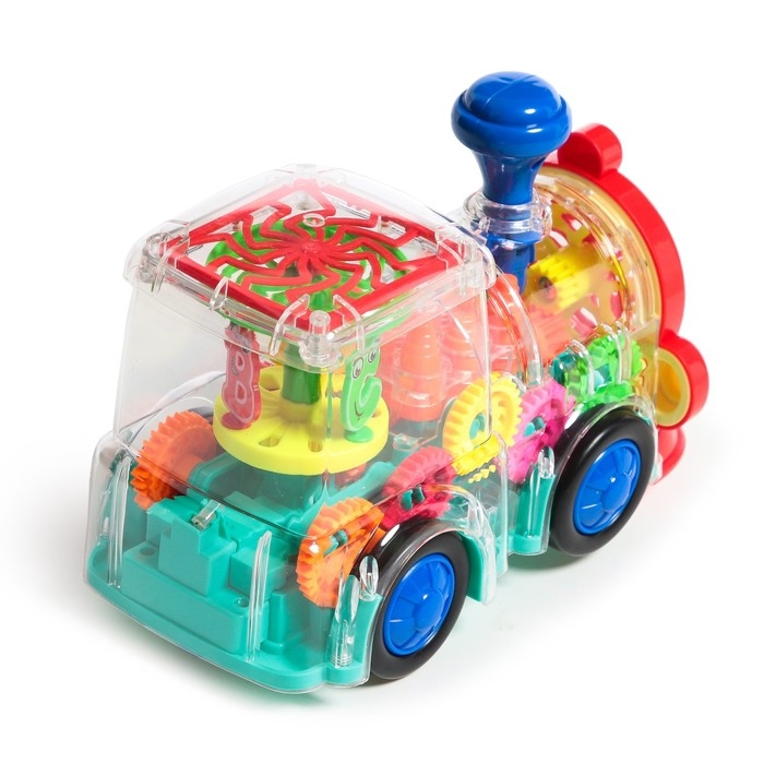 Паровоз &laquo;Новогодний поезд&raquo;, световые и звуковые эффекты, работает от батареек