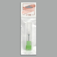 Фреза керамическая для маникюра &laquo;Конус скруглённый&raquo;, крупная нарезка, 6 &times; 14 мм, в пластиковом футляре, цвет белый