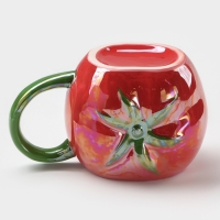 Кружка керамическая &laquo;Помидор&raquo;, 400 мл, цвет красный